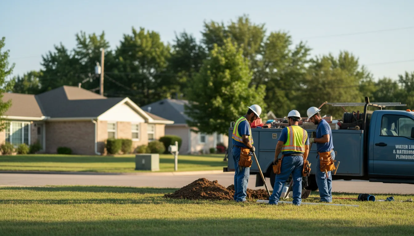 Residential water line and bathroom plumbing service in Gore Springs, MS